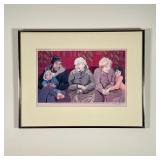 DEIDRE SCHERE SIGNED LITHOGRAPH | "Gifts" original artwork of fabric and thread, signed lower right