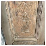 PAIR ANTIQUE CARVED DOOR MIRRORS | Originally sold by Pottery Barn; mango and mahogany wood