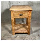 NIGHT STAND |  single drawer with antique style pull; 24 x 17 x 15 in. 
