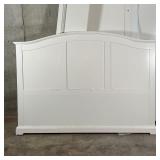 WHITE IKEA QUEEN BED FRAME | Unassembled, with side rails, headboard, and footboard