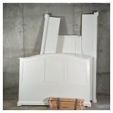 WHITE IKEA QUEEN BED FRAME | Unassembled, with side rails, headboard, and footboard