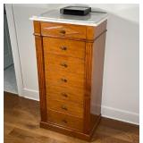 DIRECTOIRE STYLE SEMANIERE | Made in Italy for Bloomingdales, white marble top over three drawers so