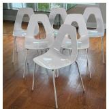 (6pc) FOSCHIA PICCO DINING CHAIRS | A set of 6 Italian Star design Foschia Picco side chairs with wh