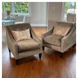 PAIR VELVET ARMCHAIRS | h. 33 x w. 28 x d. 34 in.