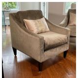 PAIR VELVET ARMCHAIRS | h. 33 x w. 28 x d. 34 in.