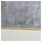 still-life with flowers in a pitcher and fruit, matted in a gilt frame