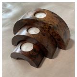 BURLED WOOD NESTING CANDLEHOLDERS | 4 x 8 in.