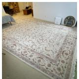 LARGE SCULPTED CARPET | 20th century, cream field with overall flowery pattern; 12 x 18ft 6in
