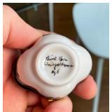 4pc) LIMOGES PILL BOXES | longest 1-1/2 in. - all signed