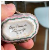 4pc) LIMOGES PILL BOXES | longest 1-1/2 in. - all signed