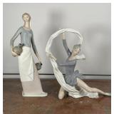 2pc) LLADRO / NAO FIGURES | spanish porcelain, tallest 15-1/2 in.