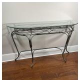IRON & GLASS CONSOLE TABLE | 27 x 48 x 16 in.