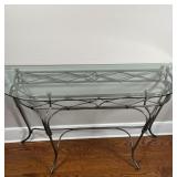 IRON & GLASS CONSOLE TABLE | 27 x 48 x 16 in.