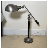 TABLE LAMP | brushed metal, articulating counter-balanced design; 26 x 24 in.