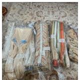 MISC DRAPES | Various lengths and patterns, plus some valences, dry cleaned and stored in plastic sl