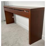 LONG SIDE TABLE | single long drawer with four molded compartments; 35-1/2 x 75 x 17 in.