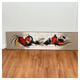 MOJO HON | Colorful abstract, signed lower right; 16 x 62 in.