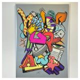 JOHN CRASH MATOS (b. 1960) | Screen print titled "Tick Tock" on silver paper by Bronx graffiti artis