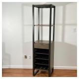 MODERN BAR SHELVING UNIT | Very sturdy unit; Wine glass rack over two open shelves on top of a singl