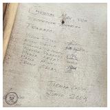 depicting young Jesus with Mary and Joseph; no apparent signature, acquired in Peru; overall 21-1/4 