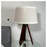 TRIPOD TABLE LAMP | Telescoping tripod lamp; overall h. 24 x dia. 15 in. (with shade)