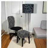 (3pc) MATCHING OFFICE FURNITURE | Desk Chair (39 x 17-1/2 x 19 in.), Stool (18 x 13-1/2 x 13-1/2 in.
