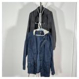 PAIR H&M JACKETS | Navy blue H&M toggle raincoat (Size 36R); Grey Wool Peacoat by H&M Divided (Size 