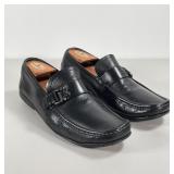 SALVATORE FERRAGAMO BLACK LEATHER LOAFERS | Rubber soles with some wear; probably size 9