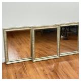 (3pc) WALL MIRRORS | Patinated frame and beveled glass, made in Canada; 24 x 20 in.