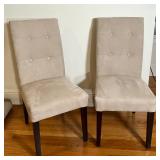 PAIR UPHOLSTERED SIDE CHAIRS | Tufted backs; 39 x 19 x 25 in.