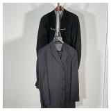 PAIR OF HUGO BOSS SUITS | Made in Italy, black 2-piece suits; approx size Jacket 38 / Pants 32 x 40