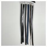 (6pc) SALVATORE FERRAGAMO BELTS | Size 38; four black leather belts with some wear, one blue suede b