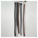 (5pc) BRAIDED BELTS | Including Tumi, Coach, Under Armor, Brooks Brothers, and Tiger Woods; fabric a