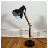 ARTICULATING TABLE LAMP | Wood arms on a weighted metal base; approx. h. 26 in.; each arm 10 in.