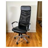 IKEA MARKUS DESK CHAIR | Leatherette seat with high back, pretty comfortable chair!; h. 50 x 25 x 26