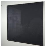 BYRON HALL: COMPOSITION | Black abstract oil on canvas, mid-century geometric abstract composition w