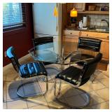 (5pc) CAL STYLE DINING SET | Modern style dining set, comprising an octagonal glass top dining table