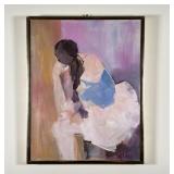 ACRYLIC on CANVAS | "Dancer Resting" by Dulcie Voisin, original painting: abstract portrait, acrylic