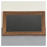 DECORATIVE WALL MIRROR | Mirror with painted floral carved frame and sawtooth hardware for horizonta