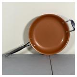 RED COPPER PAN | 12 in. frying pan by "Red Copper" with a copper interior and red enamel exterior
