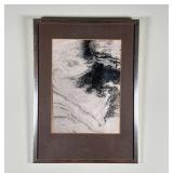 ABSTRACT PRINT | Possibly a silver gelatin photographic print; abstract artwork, matted and framed b