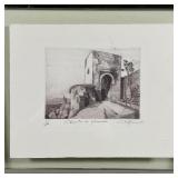 FRAMED ETCHING | Titled "Puenta de Granada" lower center, ed. 1/300 lower left; signed and stamped; 
