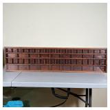 DISPLAY CASE | Long wood display case with many small cubbies for curios, collectibles, and other sm