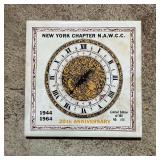 COMMEMORATIVE TILE | New York Chapter National Association of Watch and Clock Collectors 20th annive