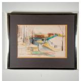 WATERCOLOR LANDSCAPE | "View from the Terrace" by Dulcie Voisin; original painting, watercolor on pa