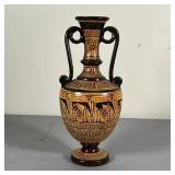 GREEK VASE | Geometric patterns with gazelle motifs; marked on bottom "Hand Made Rhodes Greece Geome