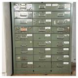 WORKSHOP DRAWER STORAGE | 27 drawers, storage for tools, hardware, etc.; 38 x 30 x 13 in.