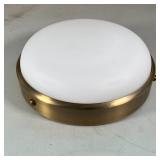 MODERN CEILING LIGHT | Modern style brushed gold / brass painted metal ceiling fixture; dia. 13 in.