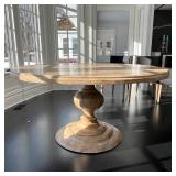 oversized pedestal base, in the style of Restoration Hardware; h. 31 x dia. 61 in.