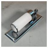 PAIR CYLINDRICAL WALL SCONCES | Round frosted glass shades on a rectangular chrome base; h. 15 x w. 